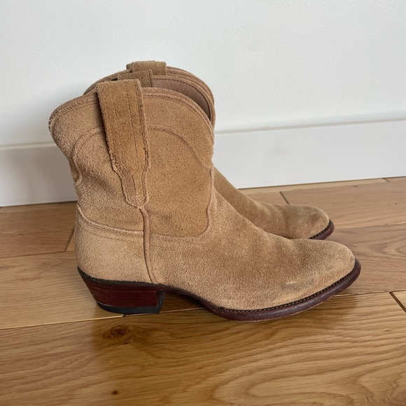 Tecovas Light Brown Suede Ankle Booties - Picture 3 of 9